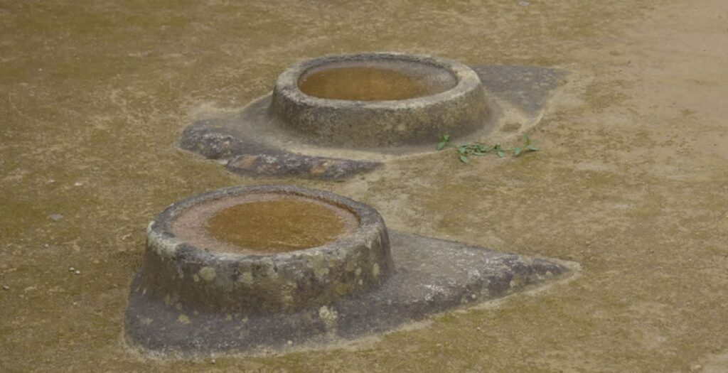 Sun mirror - sun setting in a muddy water.